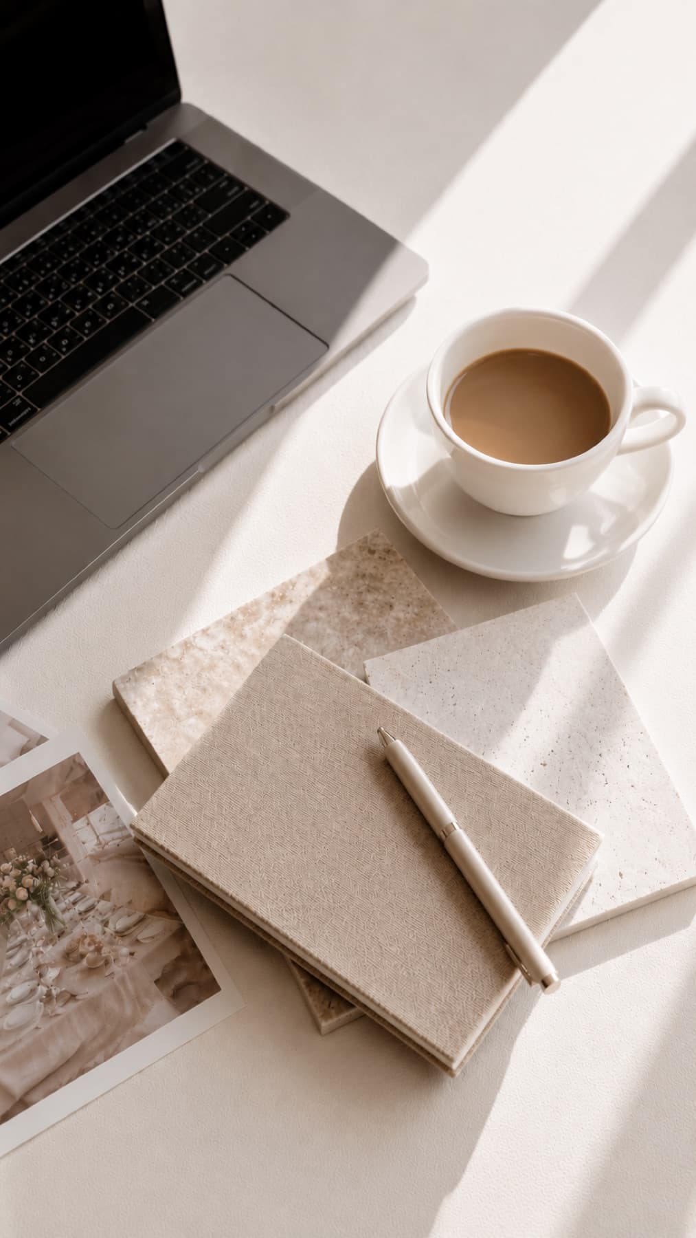 A planner's desk with a mood board